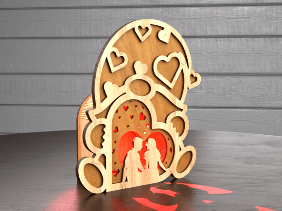 Candelabro De Gnomo De San Valentin Creativo Digital